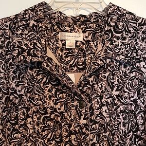 NWT Christopher & Banks brown & tan corduroy button front blazer jacket Sz L